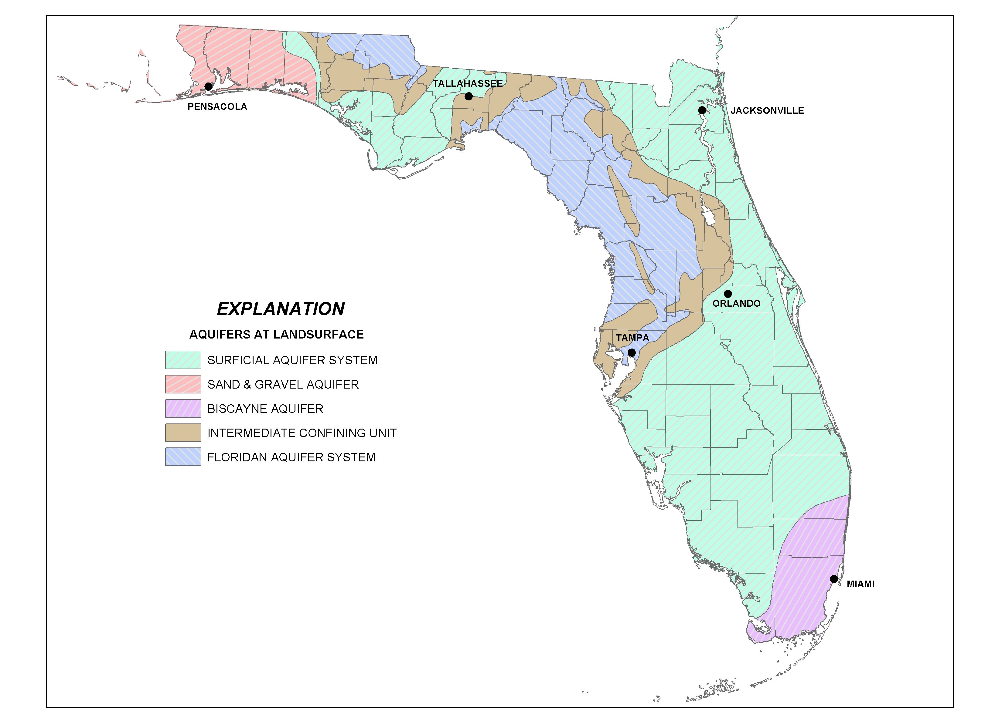 Aquifer at Landsurface